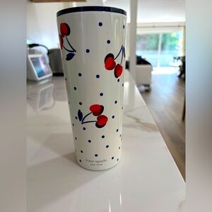 Kate Spade Vintage Cherry Dot Stainless Tumbler. Never used